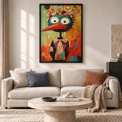 Colorful Bird King Portrait Wall Art 2