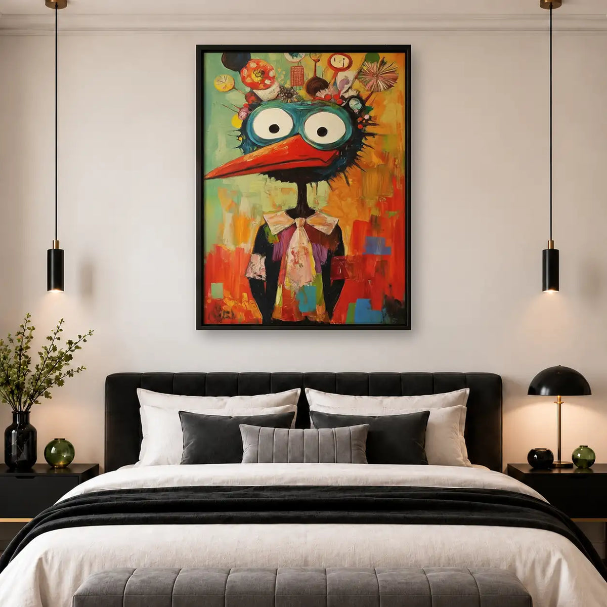 Colorful Bird King Portrait Wall Art 4