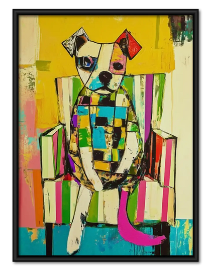 Colorful Cubist King Dog Wall Art