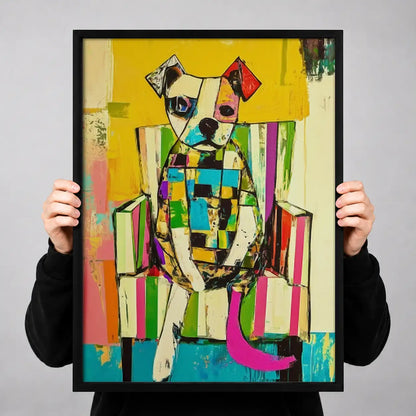 Colorful Cubist King Dog Wall Art 3