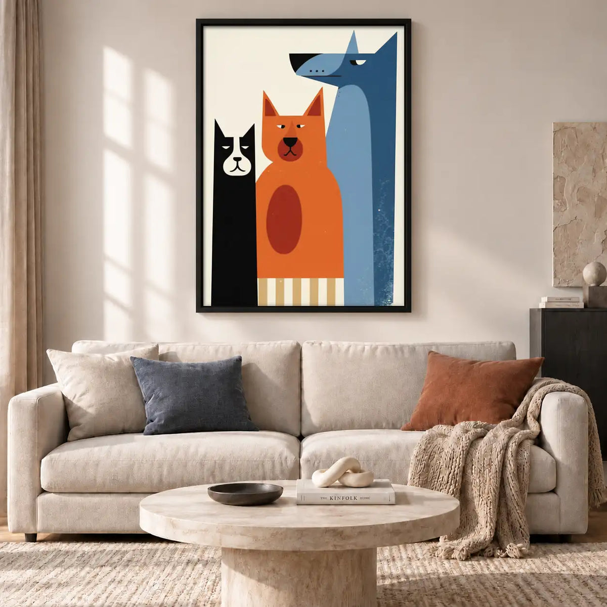 Colorful Dog and Cat Trio Wall Art 2