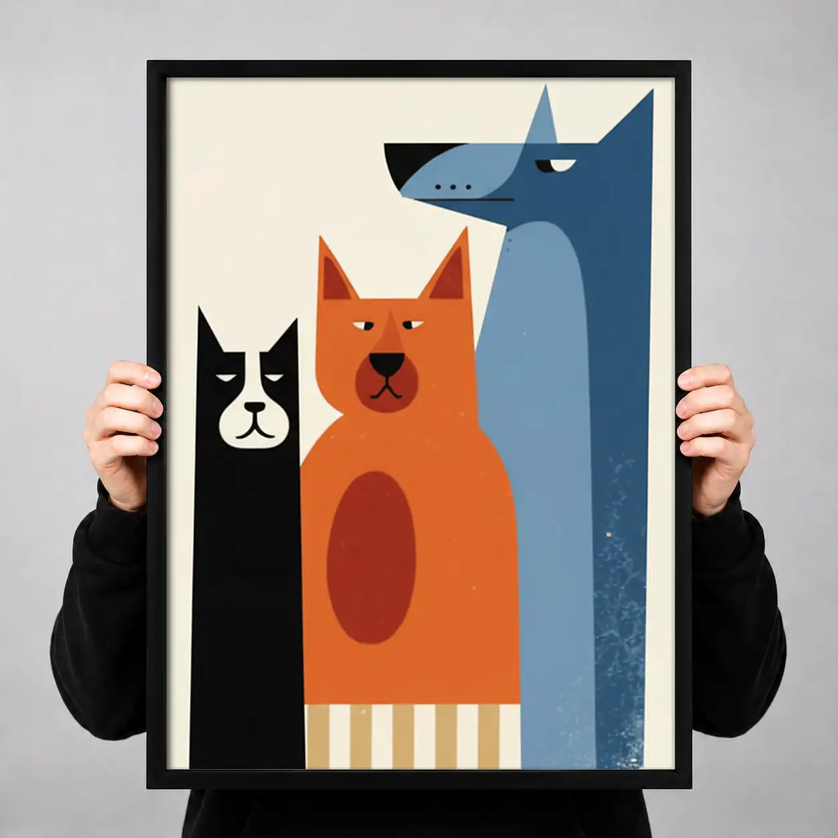 Colorful Dog and Cat Trio Wall Art 3