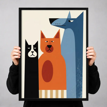 Colorful Dog and Cat Trio Wall Art 3