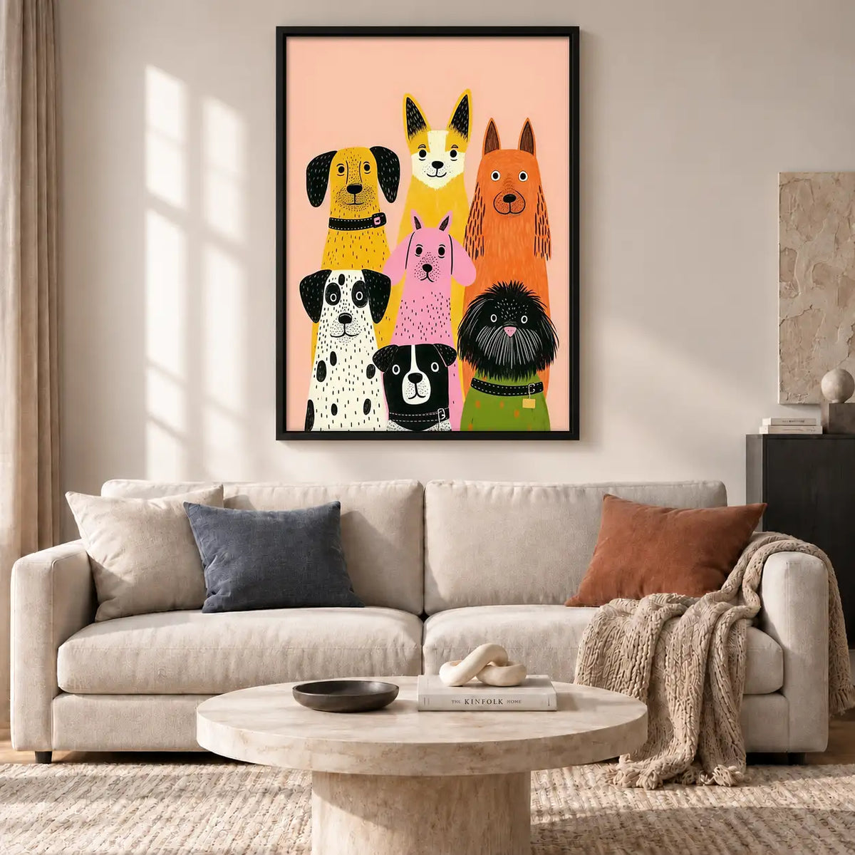 Colorful Dog Crowd Portrait Wall Art 2