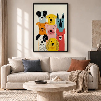 Colorful Dog Family Portrait Wall Art 2
