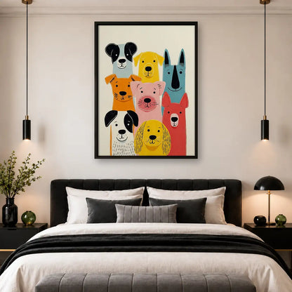 Colorful Dog Family Portrait Wall Art 4