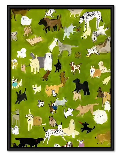 Colorful Dog Pattern Wall Art