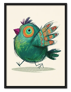 Colorful Folk Art Bird Wall Art