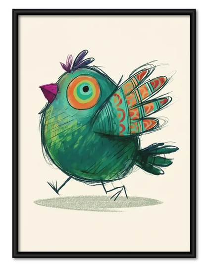 Colorful Folk Art Bird Wall Art
