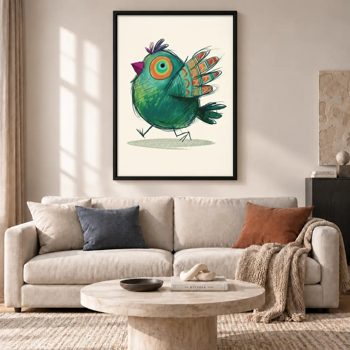 Colorful Folk Art Bird Wall Art 2