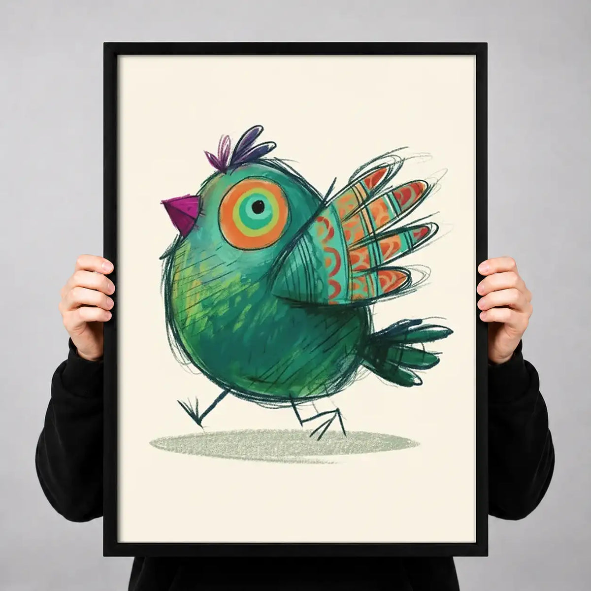 Colorful Folk Art Bird Wall Art 3