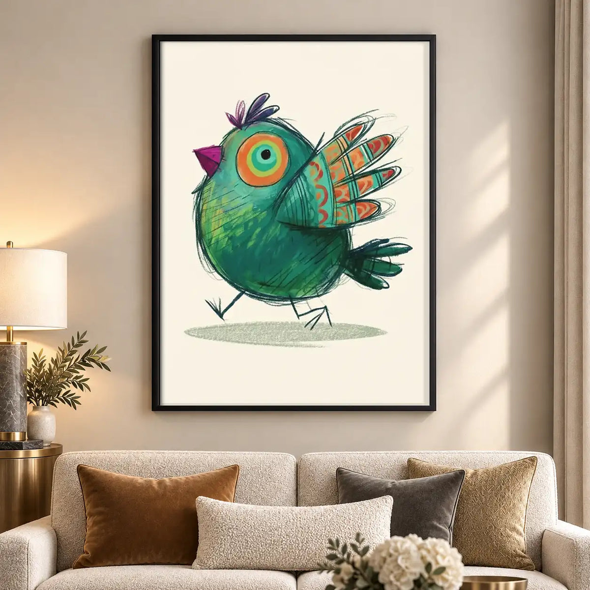 Colorful Folk Art Bird Wall Art 5