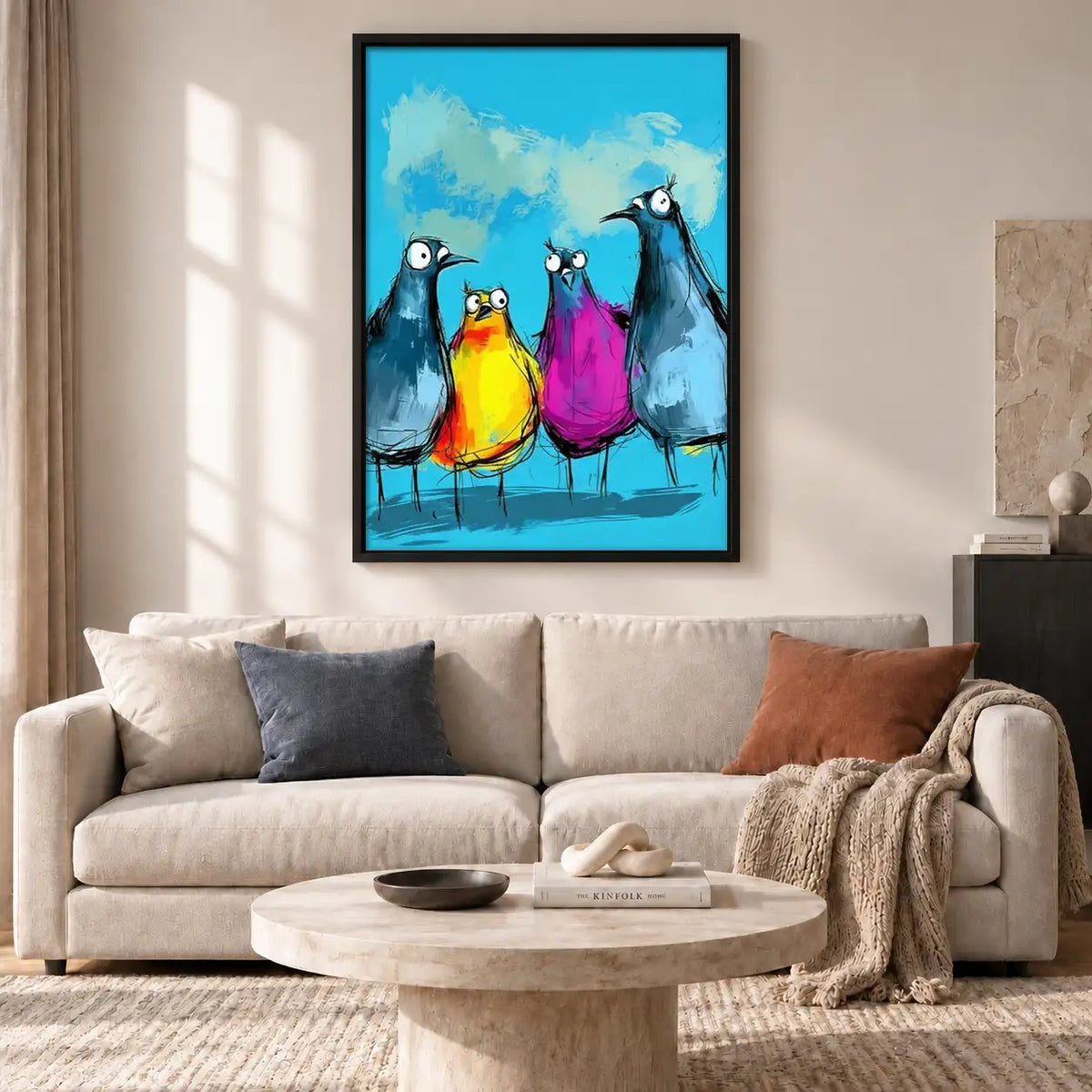 Colorful Funny Bird Group Wall Art 2