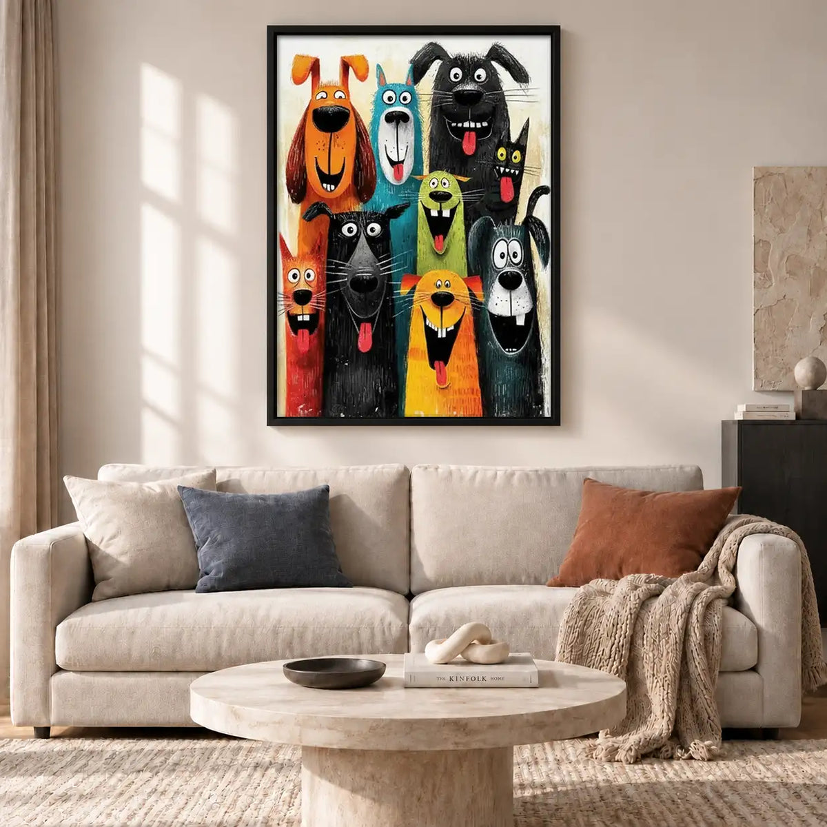 Colorful Funny Dog Crowd Wall Art 2