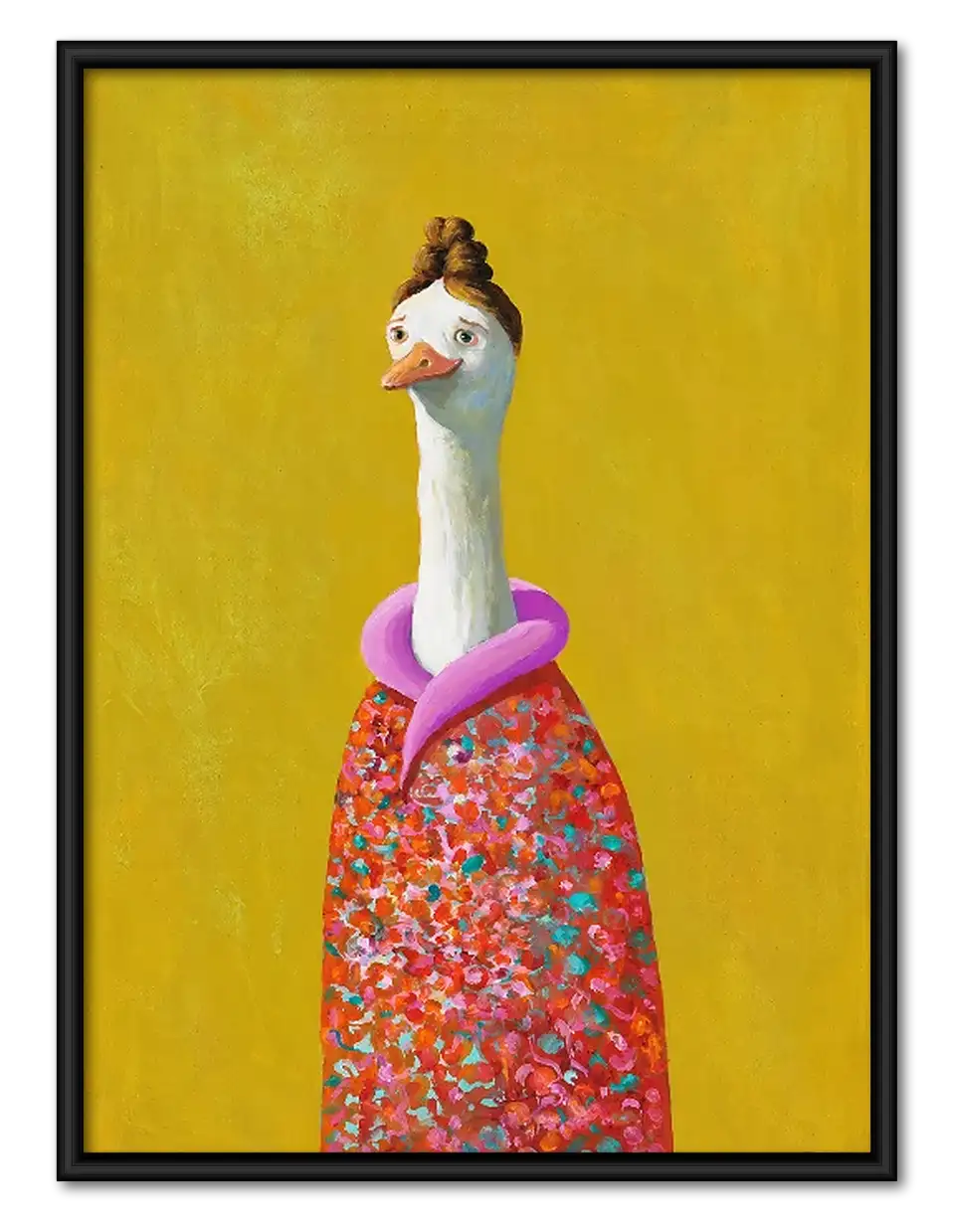 Colorful Goose with Pink Pool Float Wall Art 1