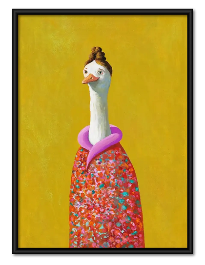 Colorful Goose with Pink Pool Float Wall Art