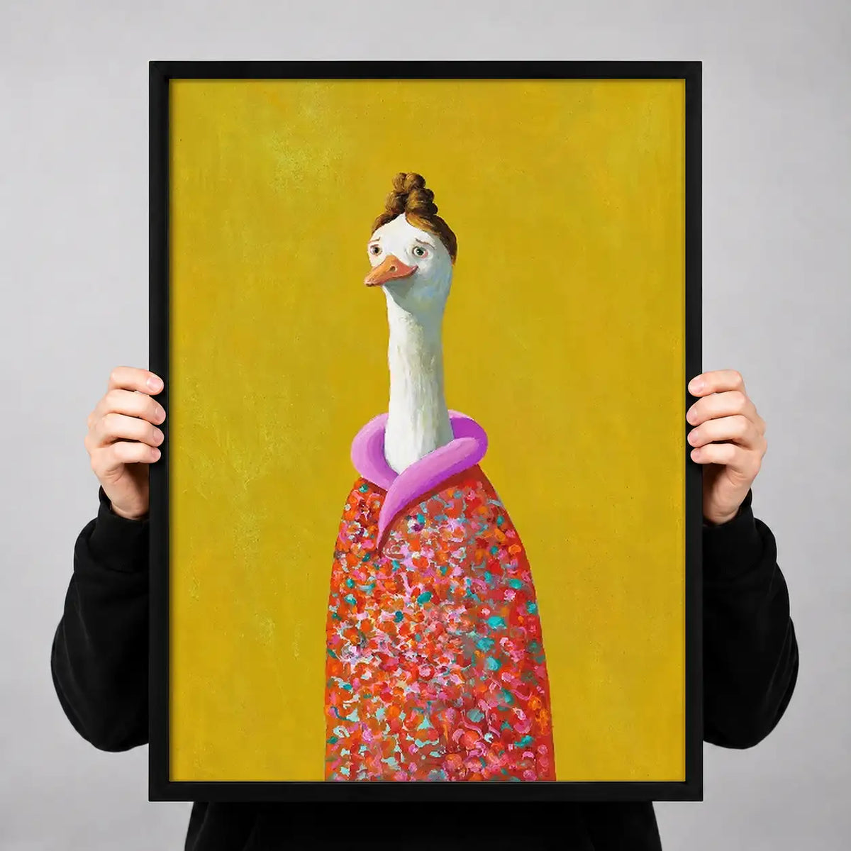 Colorful Goose with Pink Pool Float Wall Art 3