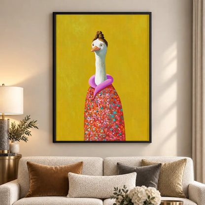 Colorful Goose with Pink Pool Float Wall Art 5