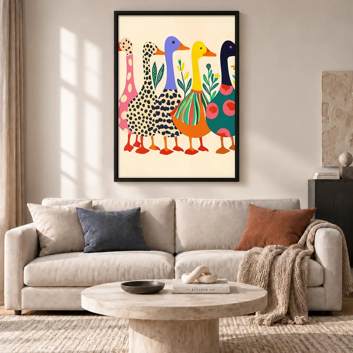 Colorful Long-Neck Bird Parade Wall Art 2