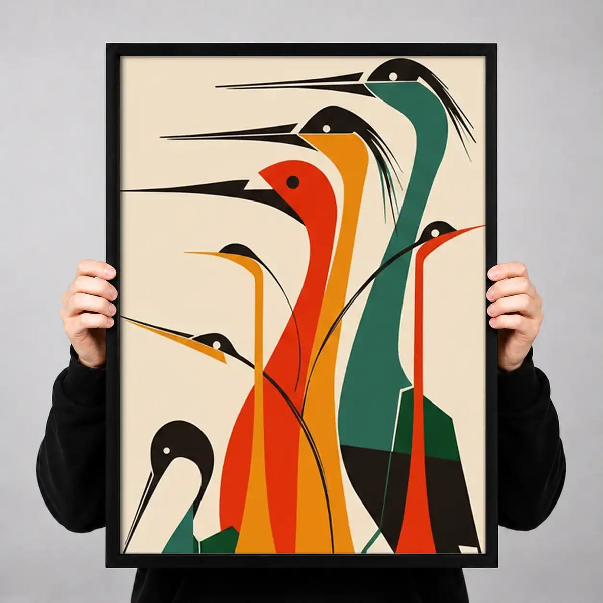 Colorful Mid Century Long Beak Birds Wall Art 3