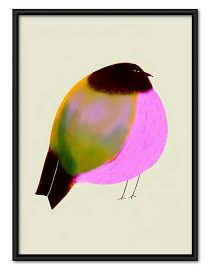Colorful Minimal Bird Portrait Wall Art