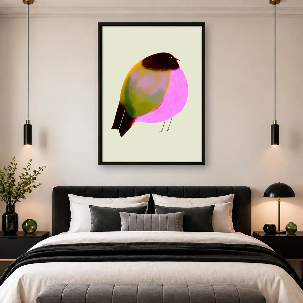 Colorful Minimal Bird Portrait Wall Art 4