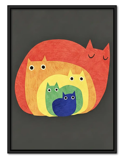 Colorful Nested Cats Wall Art