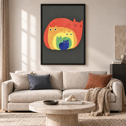 Colorful Nested Cats Wall Art 2