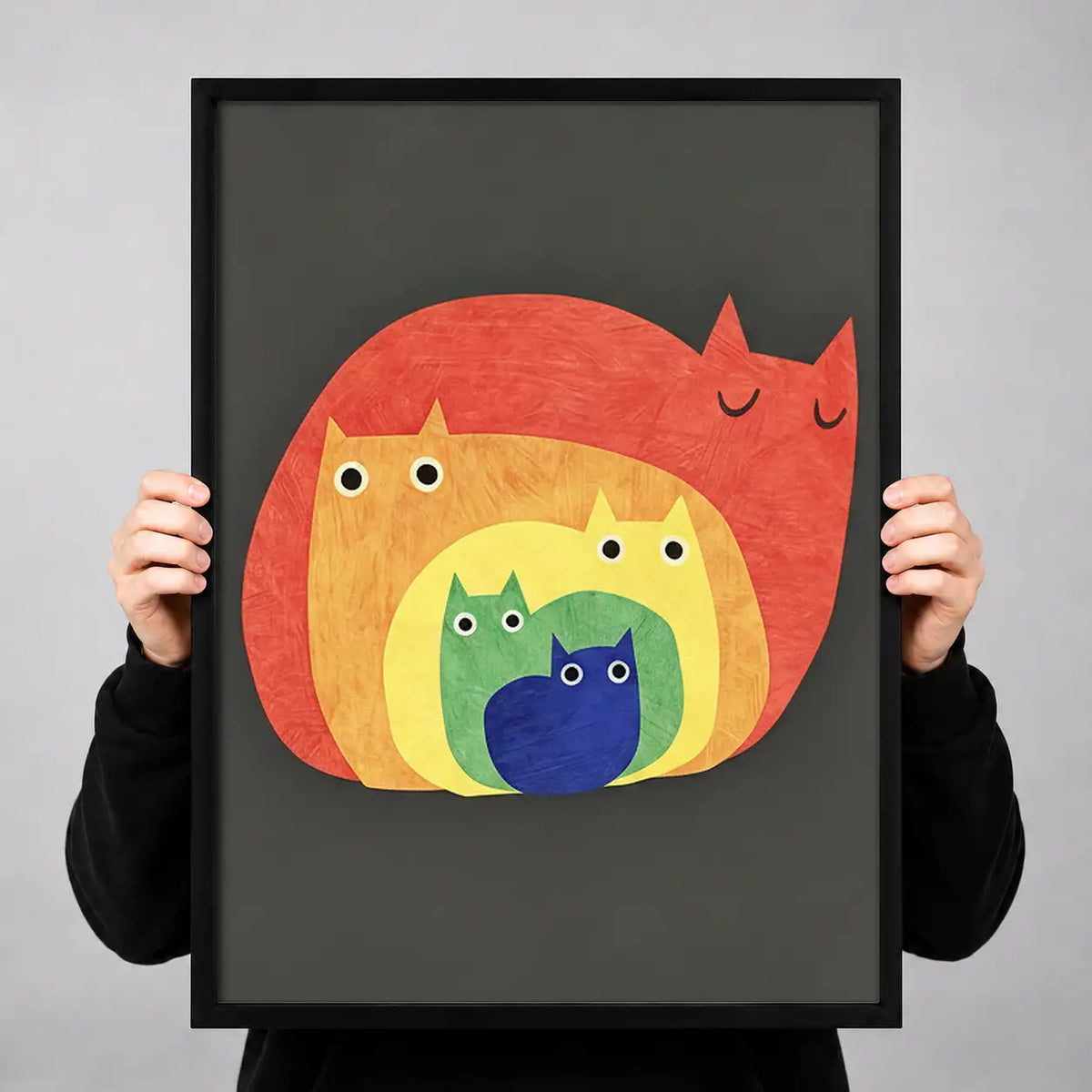 Colorful Nested Cats Wall Art 3