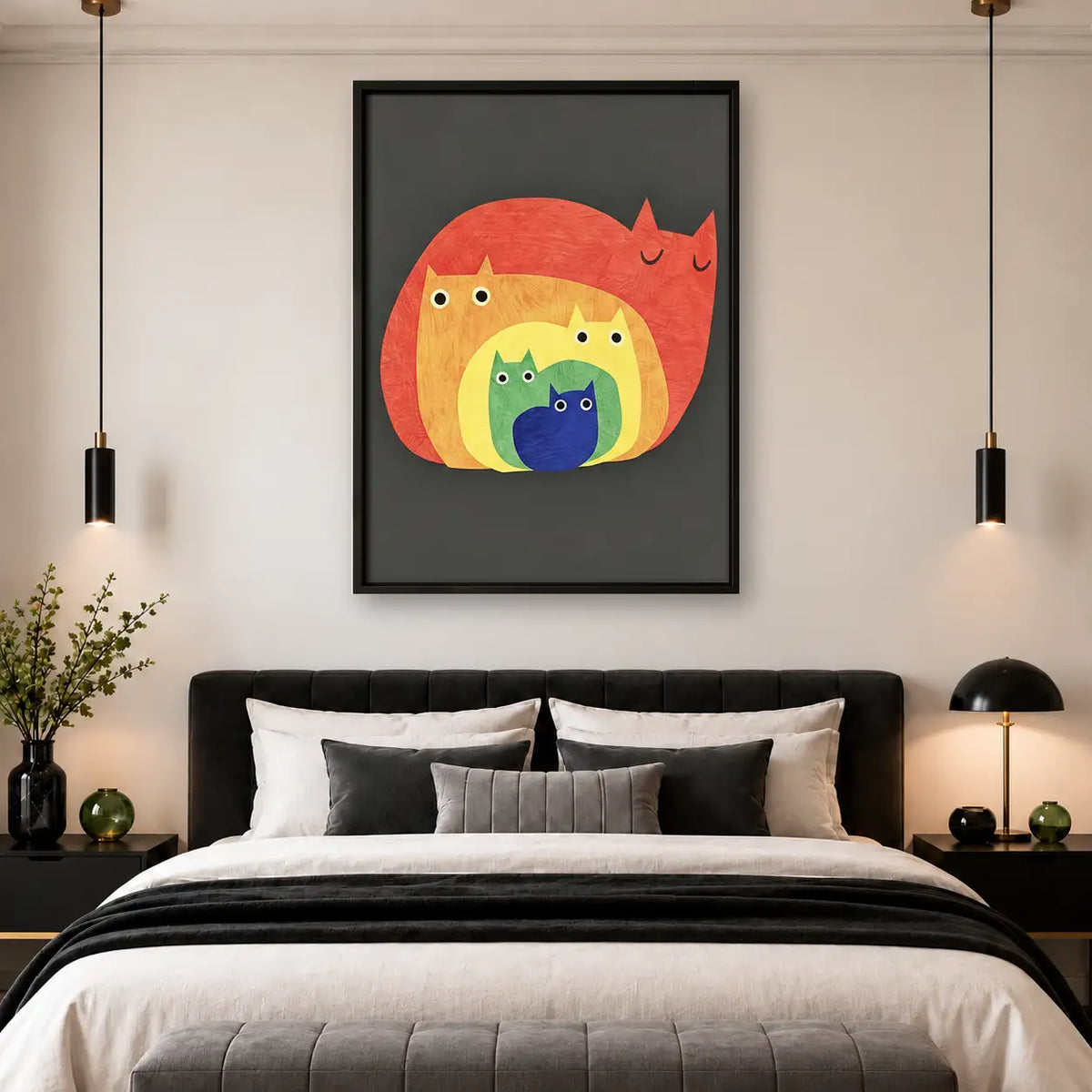 Colorful Nested Cats Wall Art 4