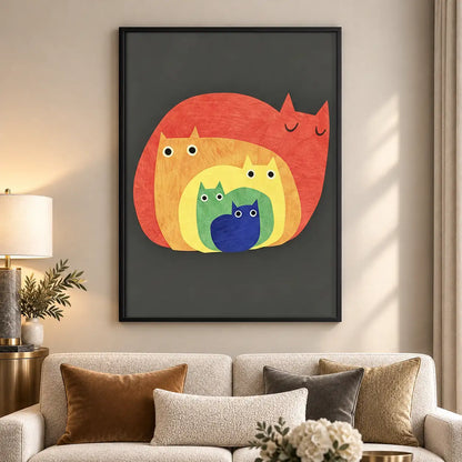 Colorful Nested Cats Wall Art 5