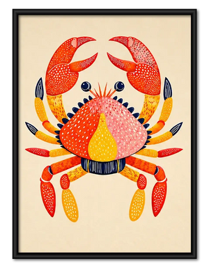 Colorful Orange Crab Wall Art
