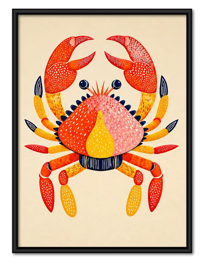 Colorful Orange Crab Wall Art