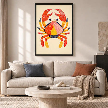 Colorful Orange Crab Wall Art 2