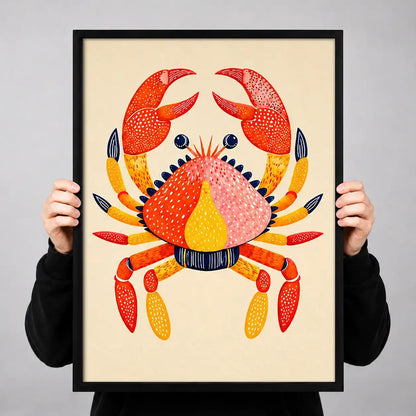 Colorful Orange Crab Wall Art 3