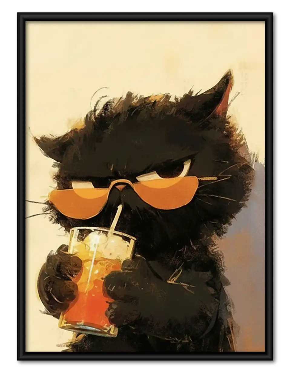 Cool Dog Drinking Beer Wall Art 1