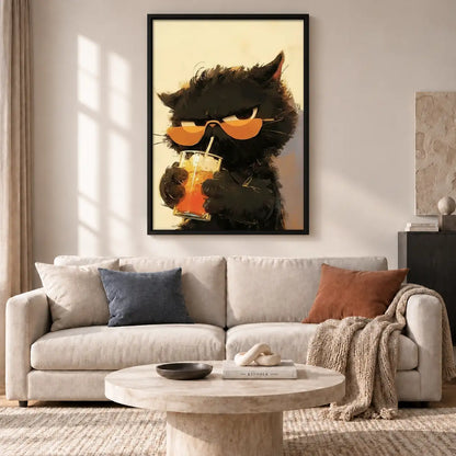 Cool Dog Drinking Beer Wall Art 2