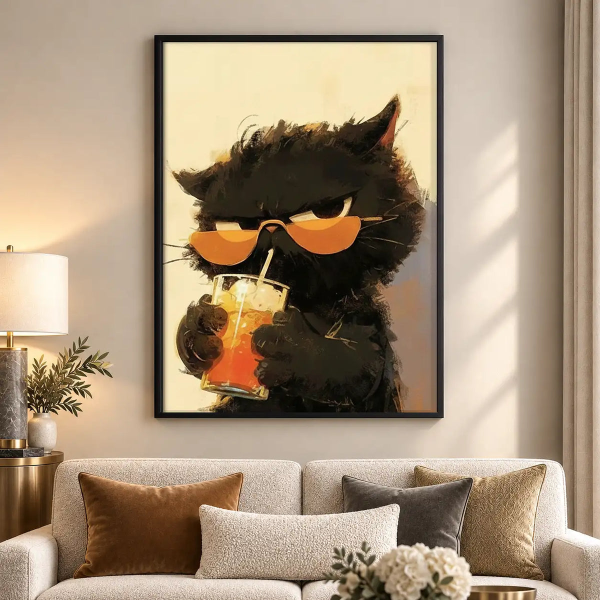 Cool Dog Drinking Beer Wall Art 5