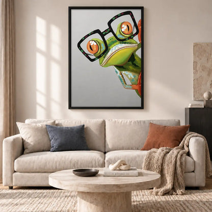 Cool Frog Wearing Oversized Glasses Wall Art 2