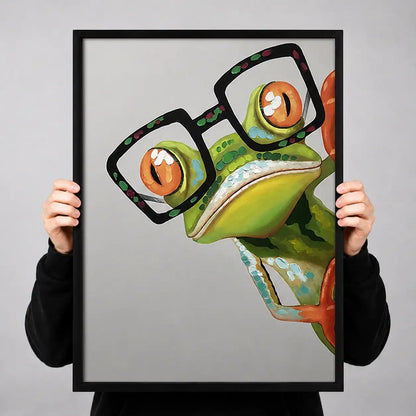Cool Frog Wearing Oversized Glasses Wall Art 3