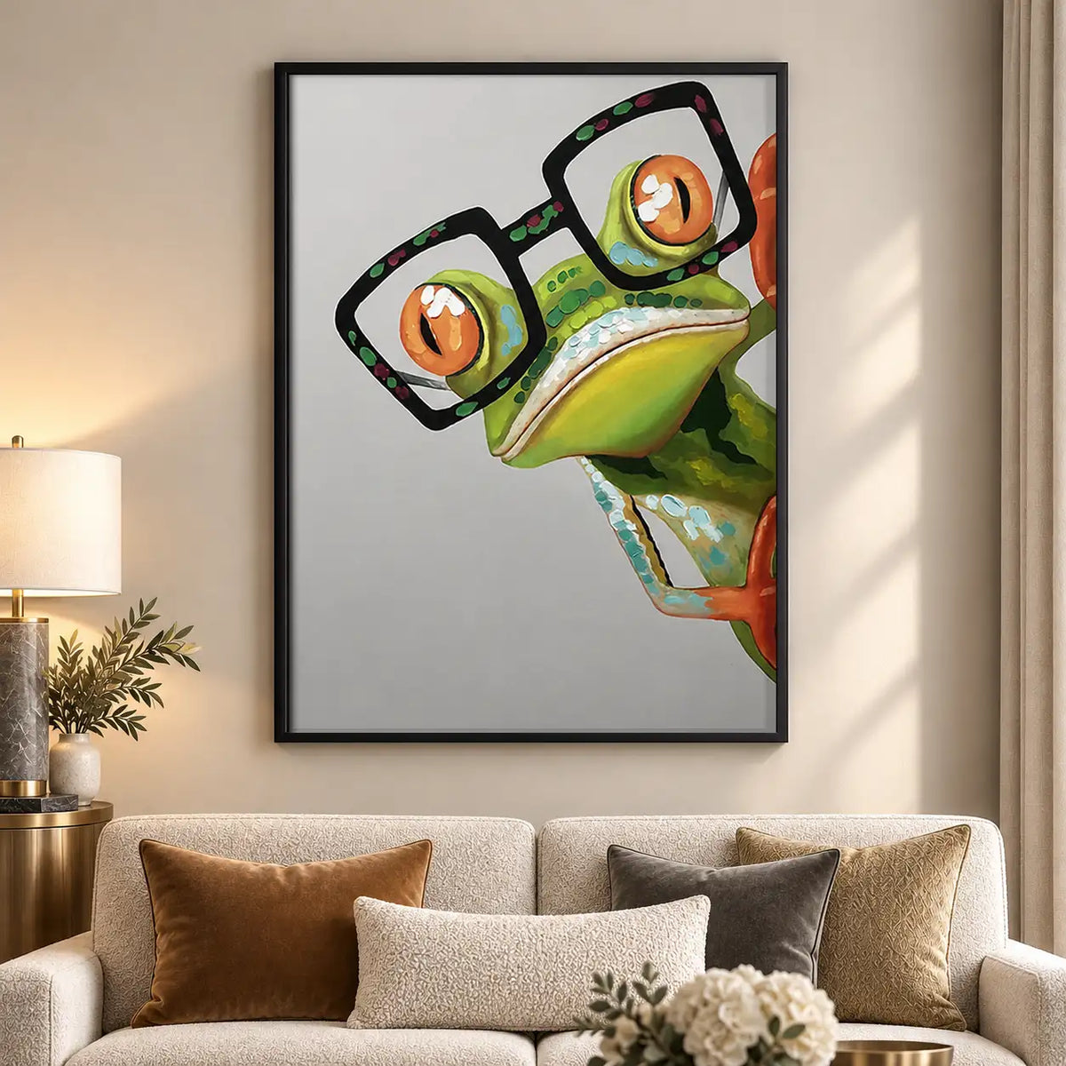 Cool Frog Wearing Oversized Glasses Wall Art 5