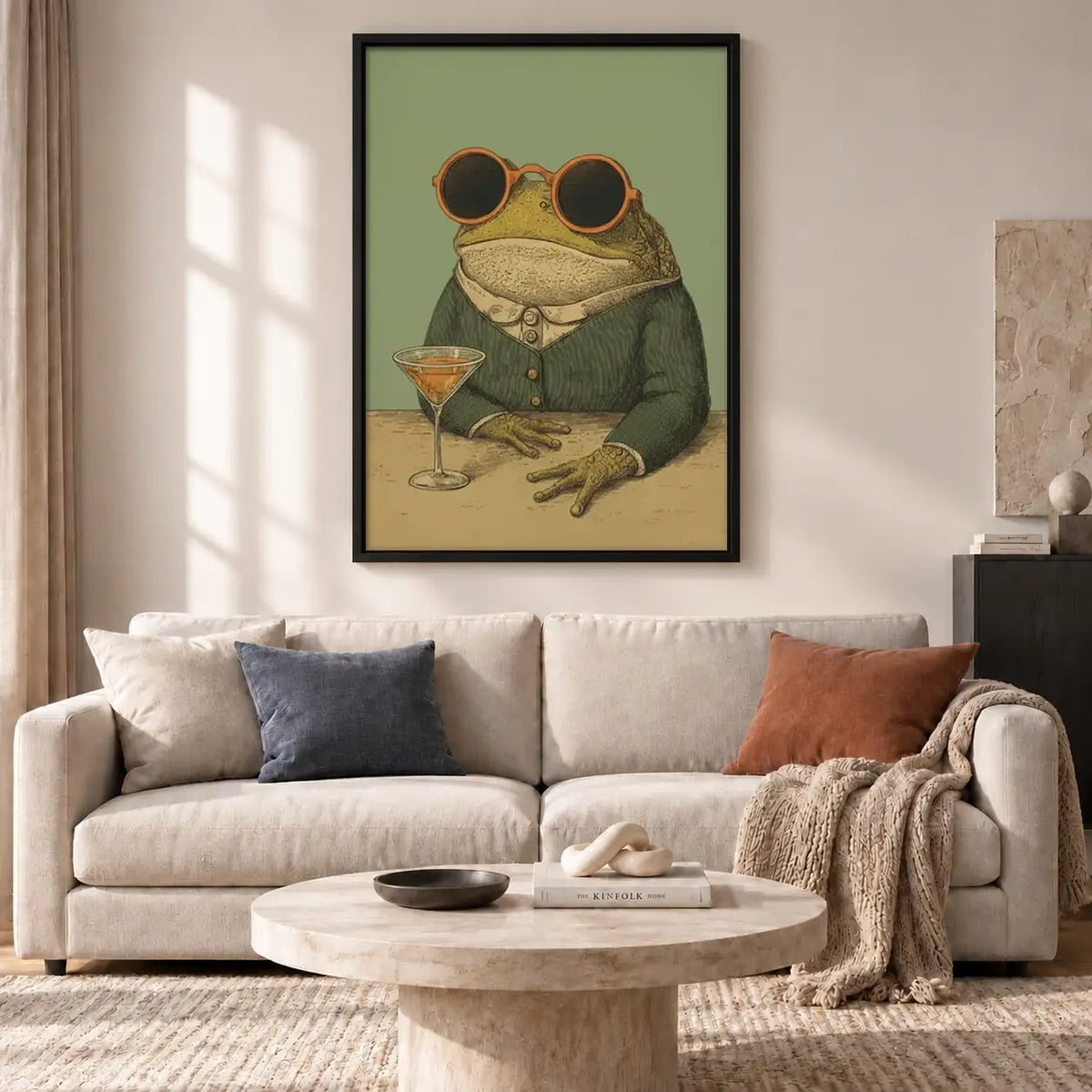 Cool Frog with Martini Wall Art 2
