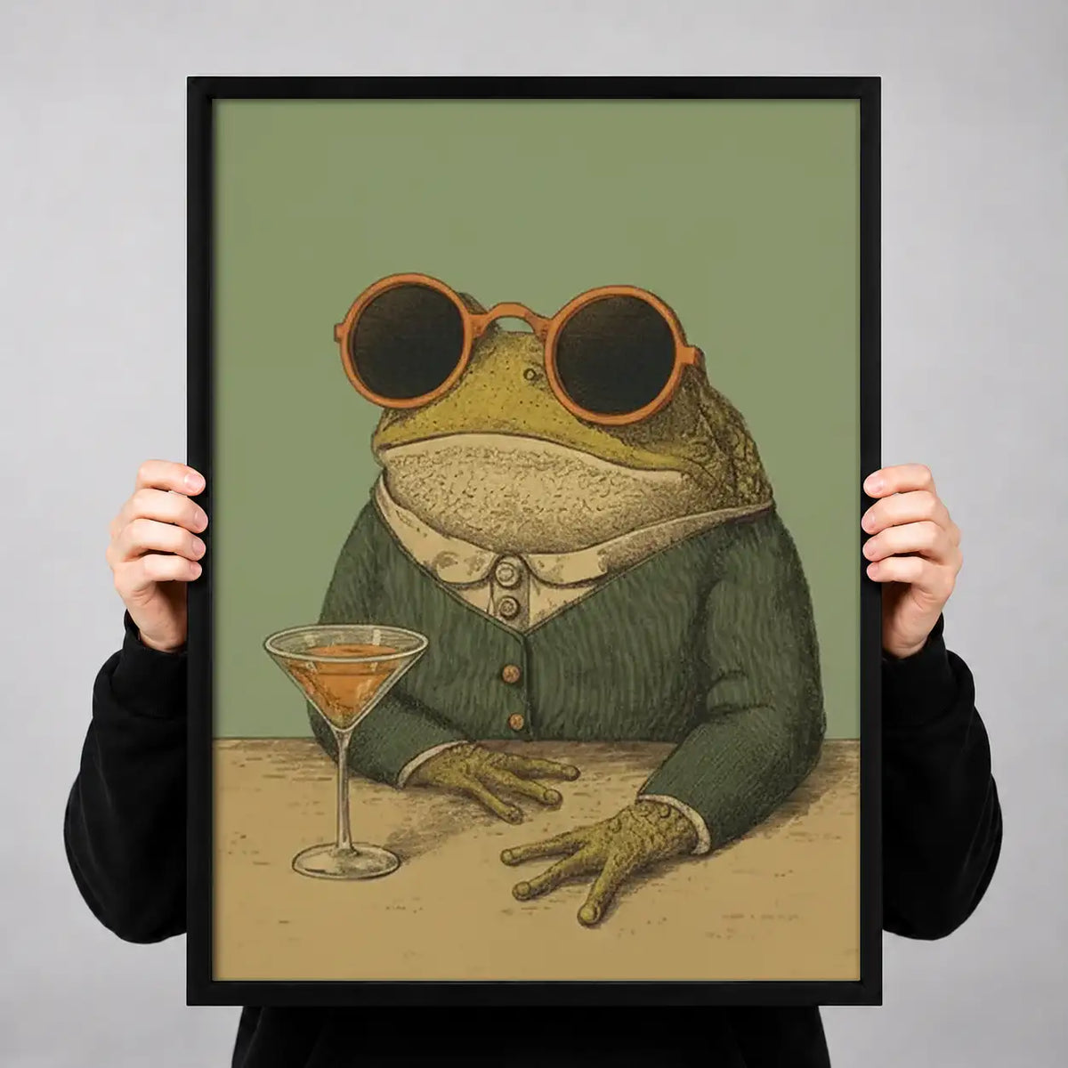 Cool Frog with Martini Wall Art 3