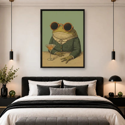 Cool Frog with Martini Wall Art 4