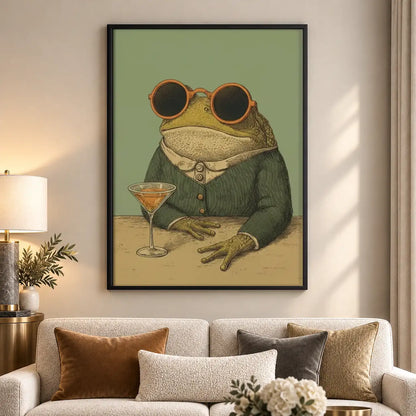 Cool Frog with Martini Wall Art 5