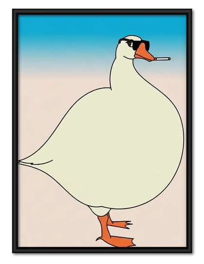 Cool Goose with Cigarette Wall Art