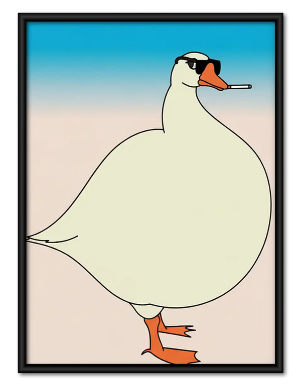 Cool Goose with Cigarette Wall Art