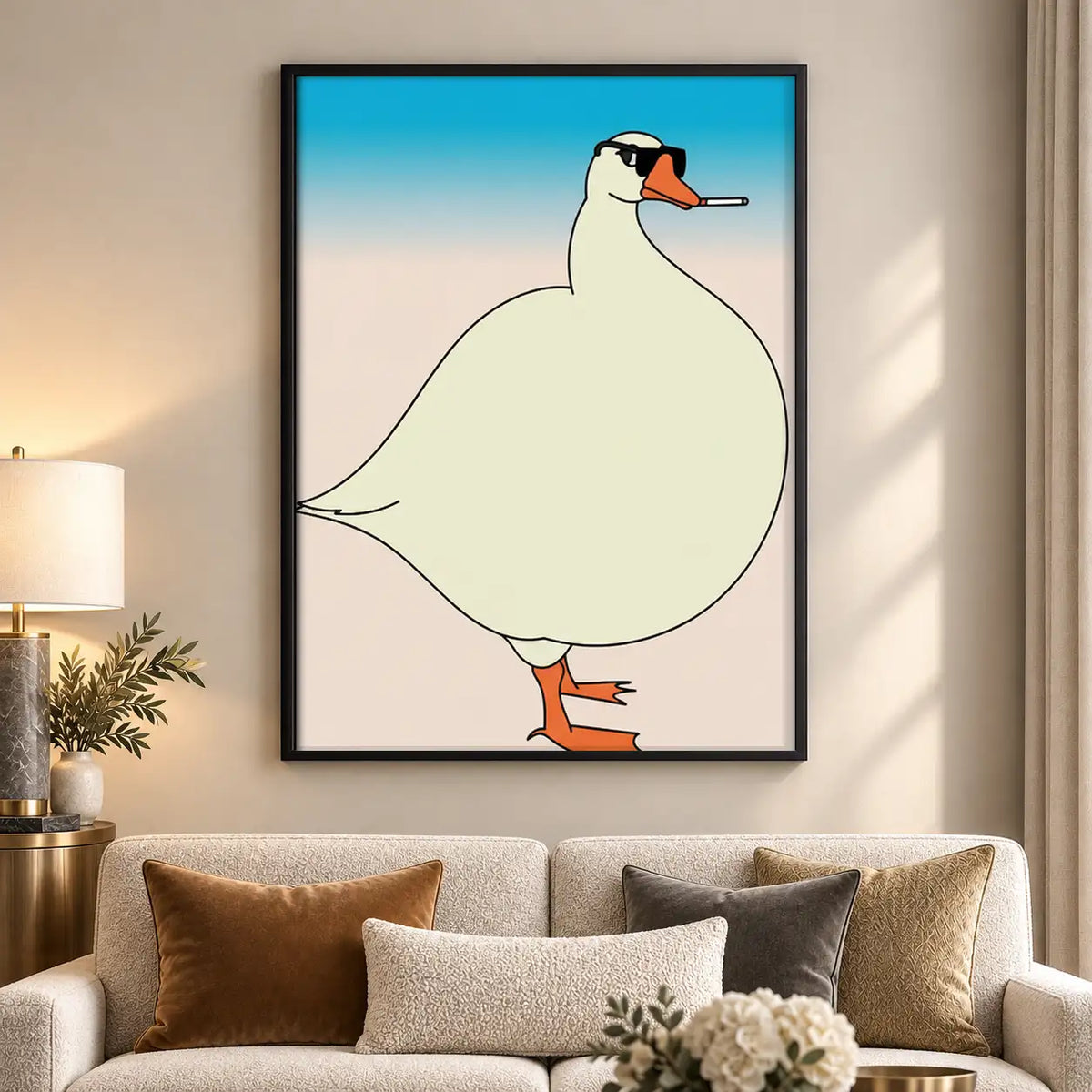 Cool Goose with Cigarette Wall Art 5