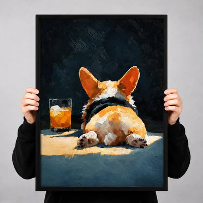 Corgi Relaxing with Whiskey Wall Art 3
