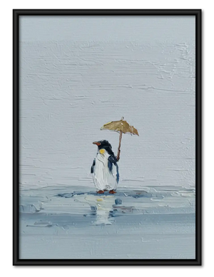 Couple Walking Beneath Umbrella Wall Art
